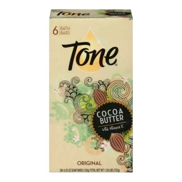 Tone Bath Bar Soap with Cocoa Butter and Vitamin E (6-Pack, 4.25 Oz Each Bar) - Picture 1 of 5